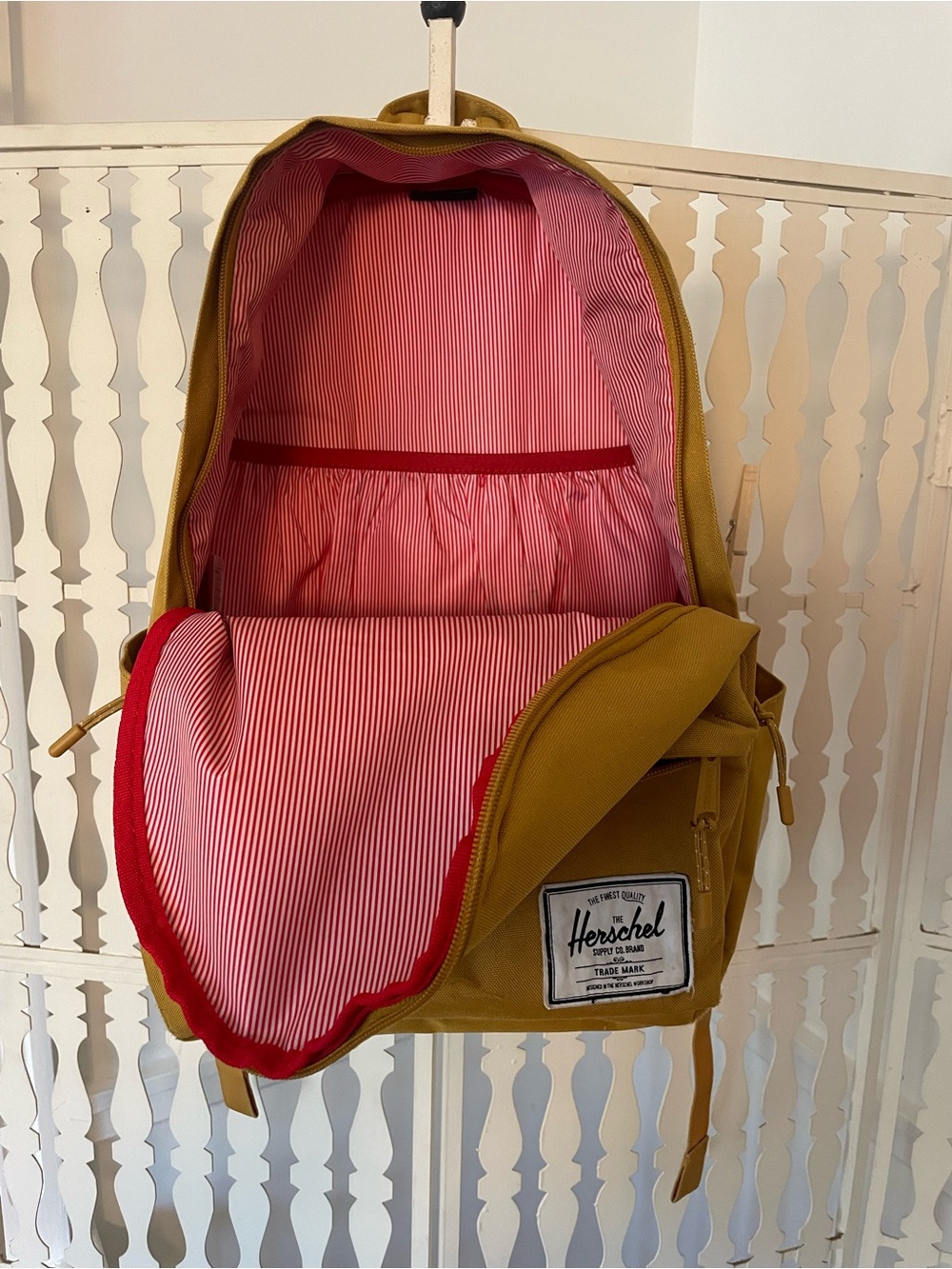 Herschel Supply Company mustard yellow Backpack Zip Detail